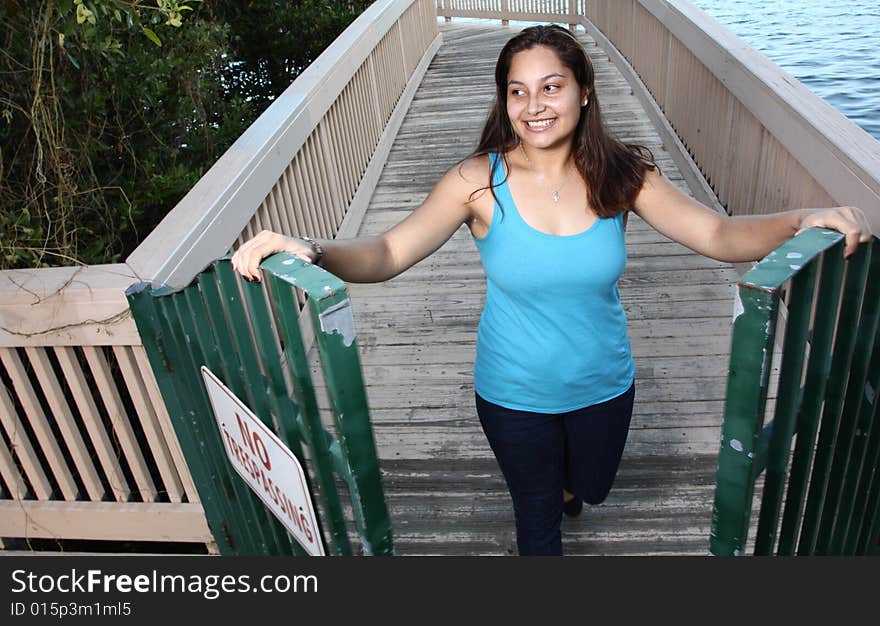 Walking through a gate