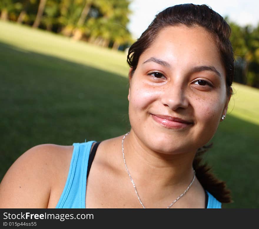 Young female smiling at the camera. Young female smiling at the camera