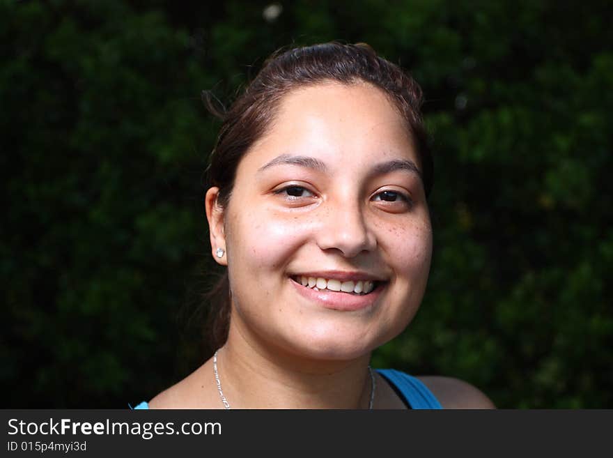 Young female smiling