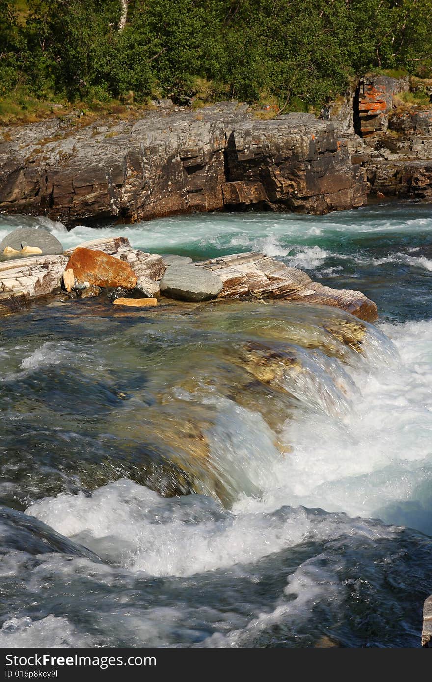 Flowing river, Abisko National Park in Sweden