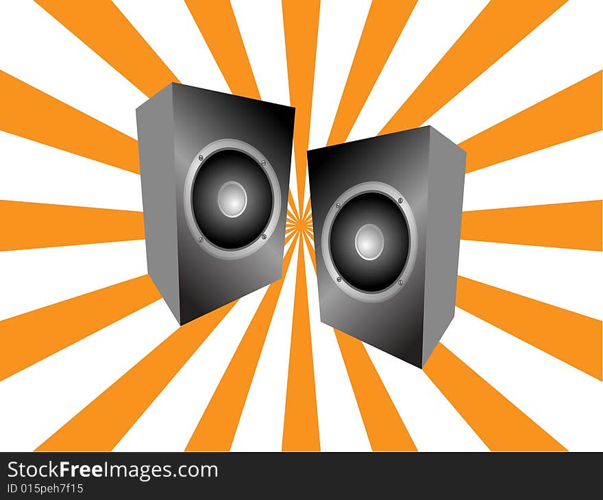 Abstract background with audio speakers. Vector illustration.