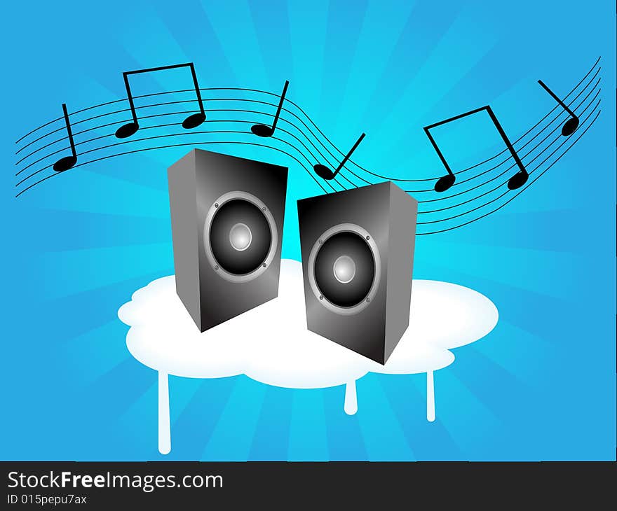 Abstract background with audio speakers. Vector illustration.