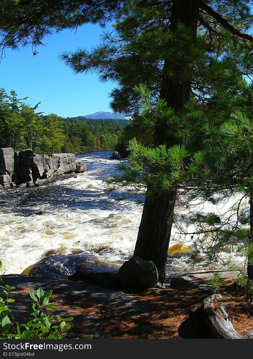 The west branch of the Penobscot River in Maine is famous for its salmon and its challengin whitewater. The west branch of the Penobscot River in Maine is famous for its salmon and its challengin whitewater.