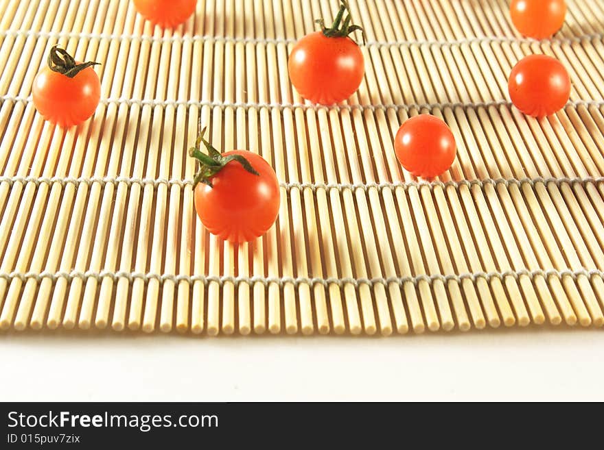 Tomatoes On Bamboo Mat