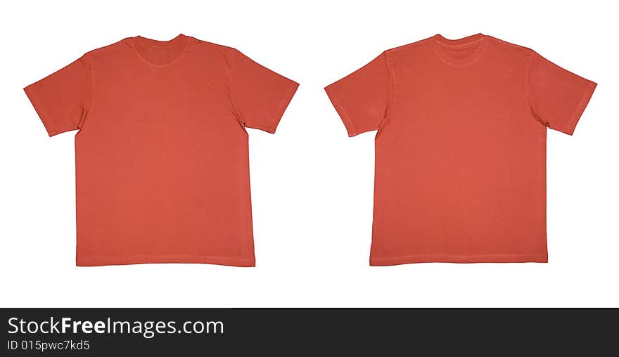 Blank T-shirts Isolated On White.Clipping Path In