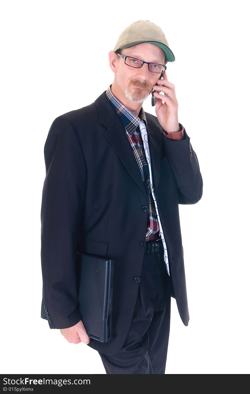 Middle aged businessman formal dressed, studio shot