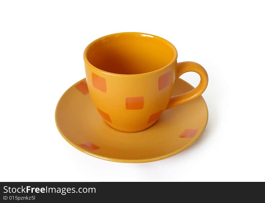 Orange ceramic coffee cup