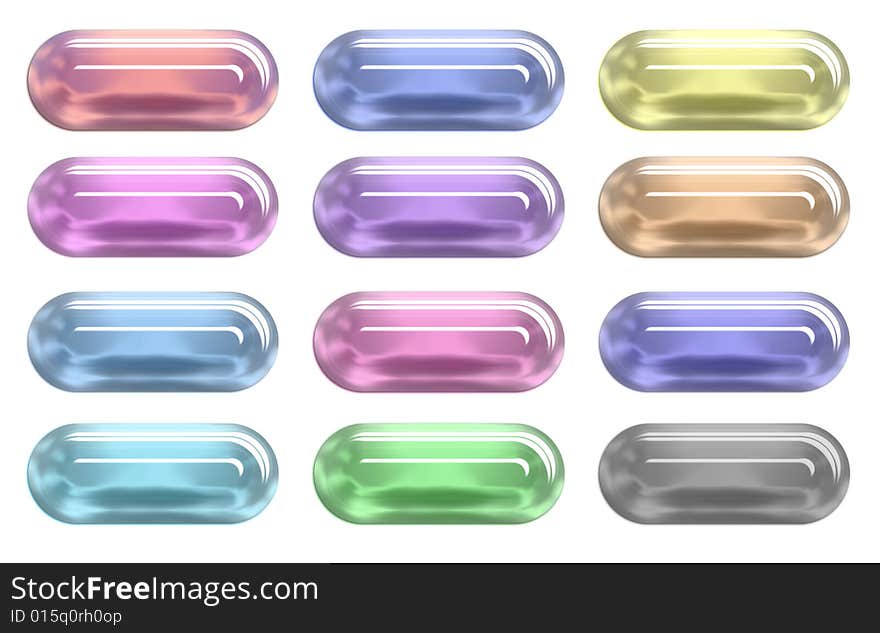 12 glassy oval buttons for websites or other. 12 glassy oval buttons for websites or other