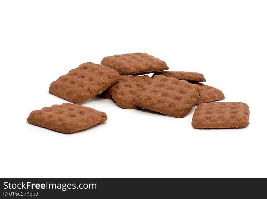 Chocolate's cookies over white background