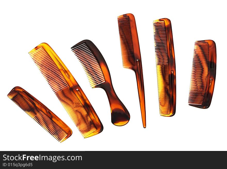 Set of beautiful hairbrushes