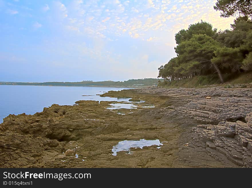 Mediterranean sea coast in the morning