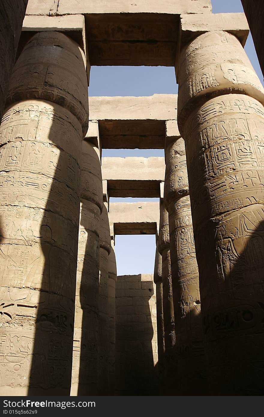 Hieroglyphics at statues in temple of karnak, egypt. Hieroglyphics at statues in temple of karnak, egypt