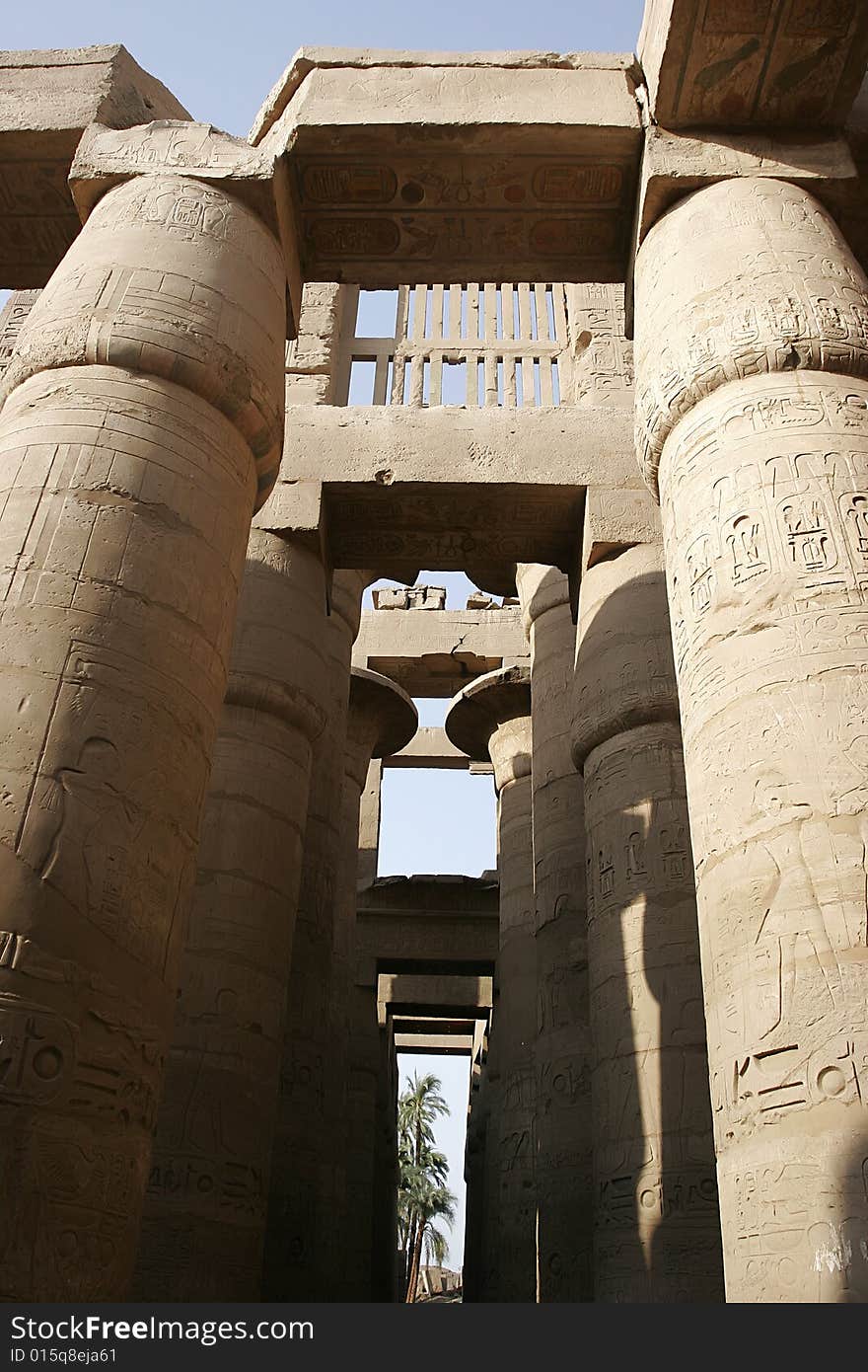 Columns of karnak temple, luxor, egypt, africa. Columns of karnak temple, luxor, egypt, africa