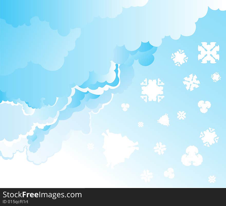 A fully scalable vector illustration of snow falling from the sky. Jpeg, Illustrator AI and EPS 8.0 files included.