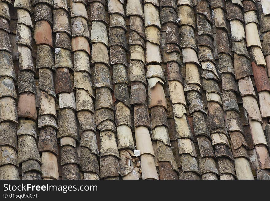 Background sample of the old tiled roof.