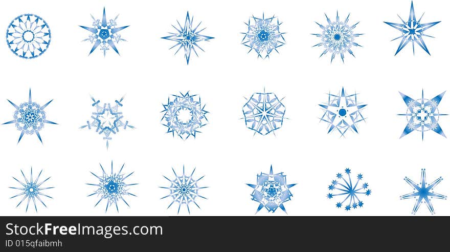 Beautiful snowflakes. Design elements by New Year and Christmas. Beautiful snowflakes. Design elements by New Year and Christmas.