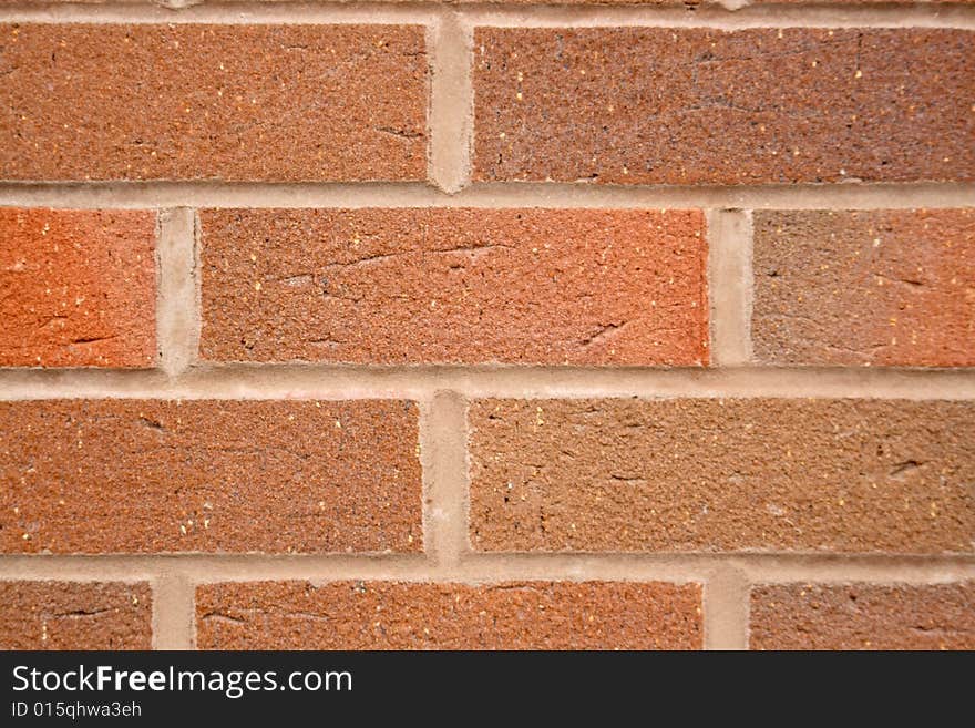 A section of red brick wall for use as background or texture