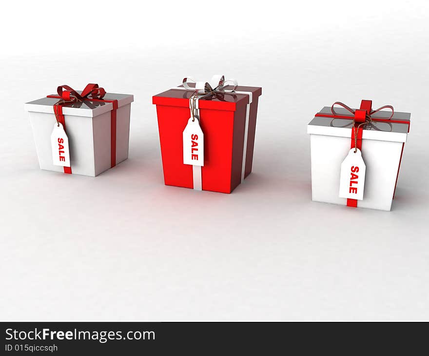 Three dimensional wrapped gift boxes