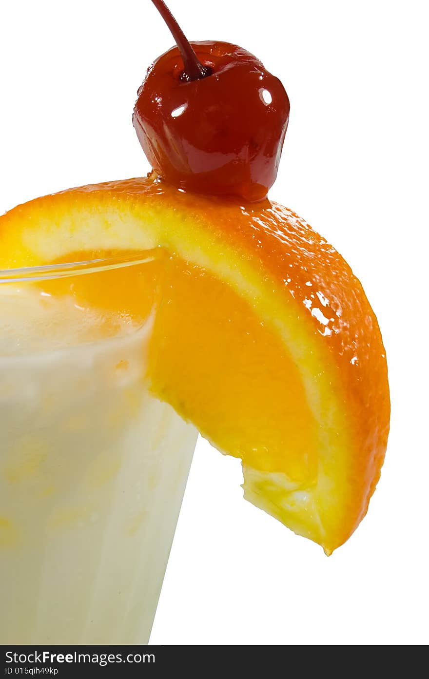 Milk coctail with Orange and Cherry