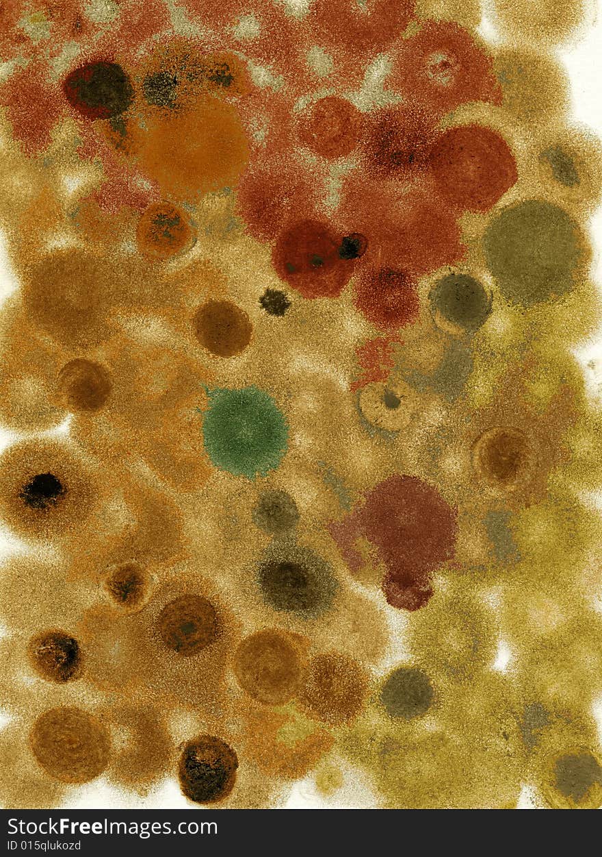 Structure of an old paper with multi-coloured stains. Structure of an old paper with multi-coloured stains