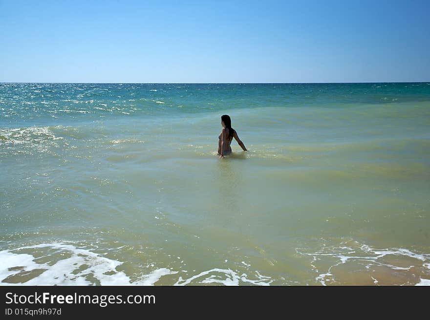 Bathing at the sea