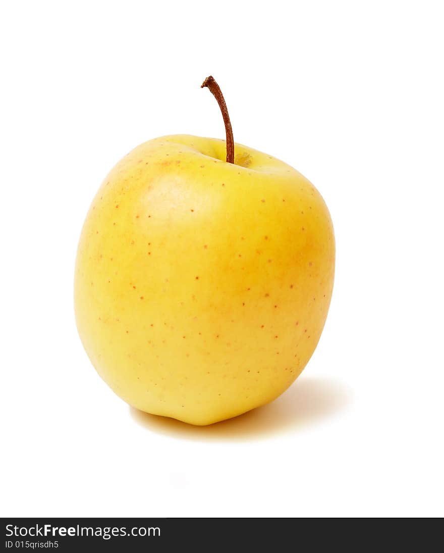 Apple Golden On A White Background