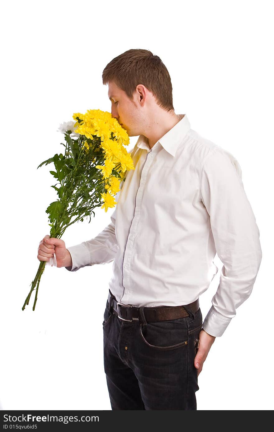 Men With A Flowers Waits Girl