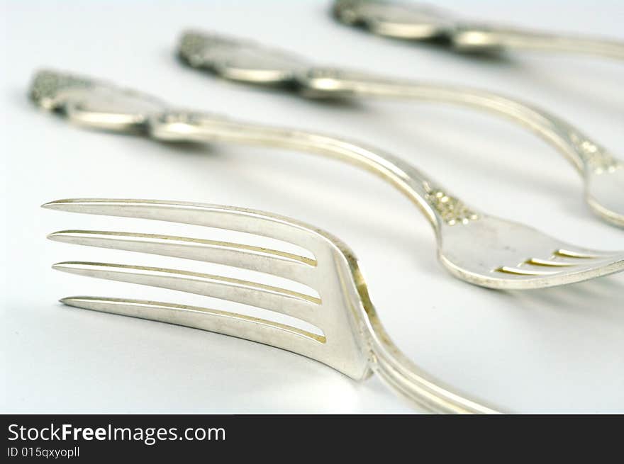 Kitchen Utensil. Forks on a white background. Kitchen Utensil. Forks on a white background.