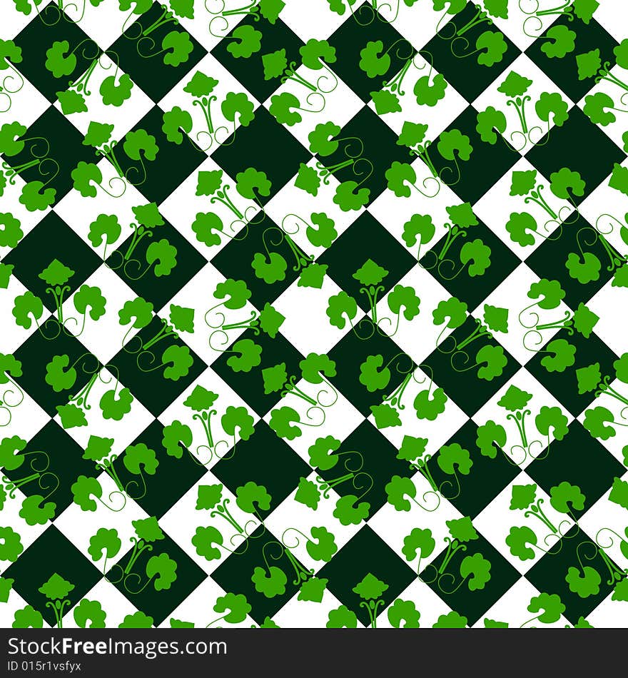 Seamless green ornament vector pattern. Seamless green ornament vector pattern