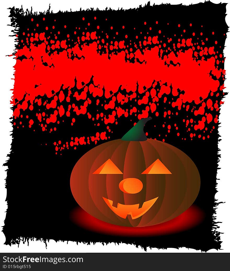 Halloween pumpkin poster. Vector illustration