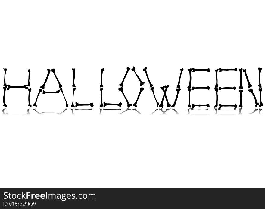 Halloween text made from bones