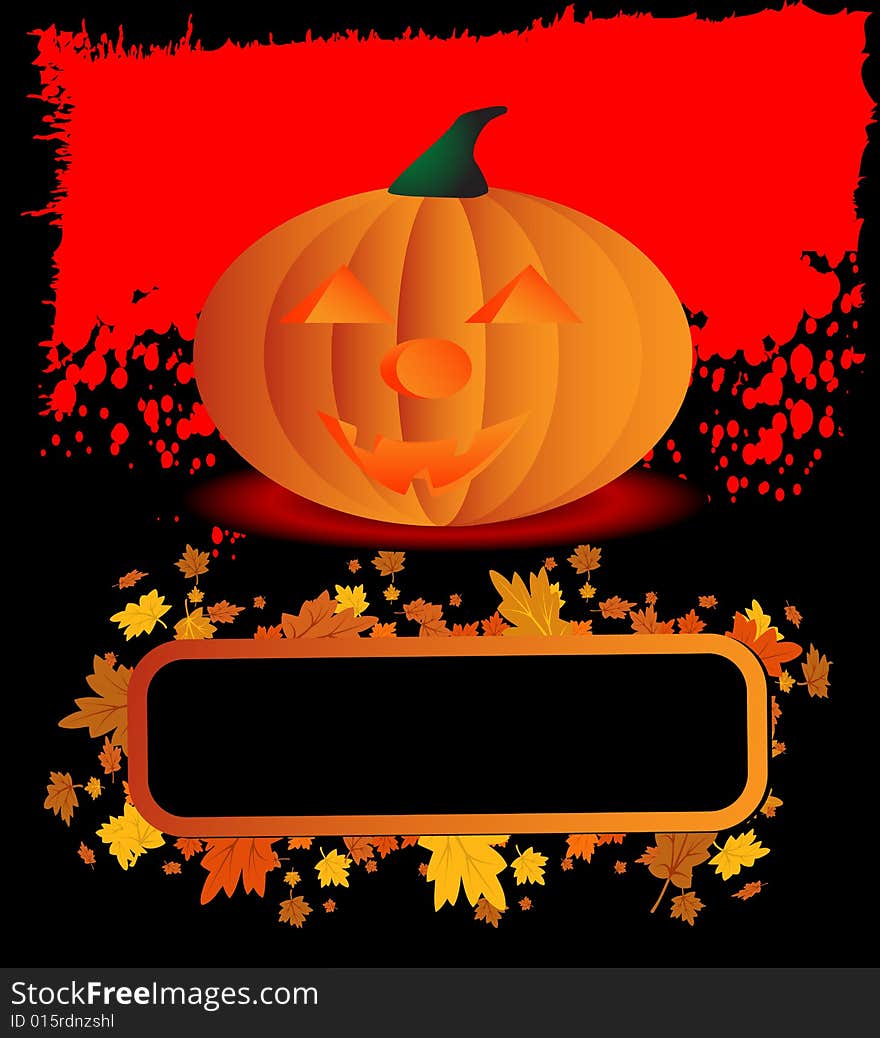 Halloween pumpkin poster. Vector illustration