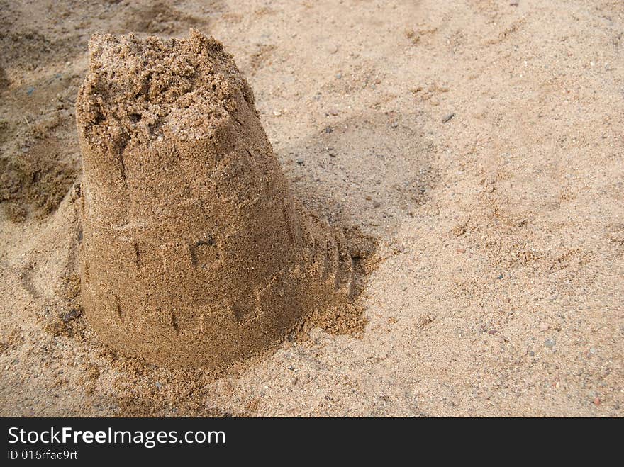 Sand castle on the beach