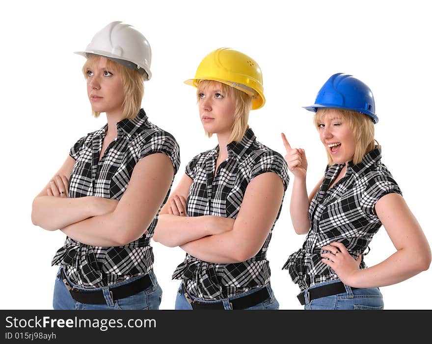 Female Construction Workers In Hard Hats