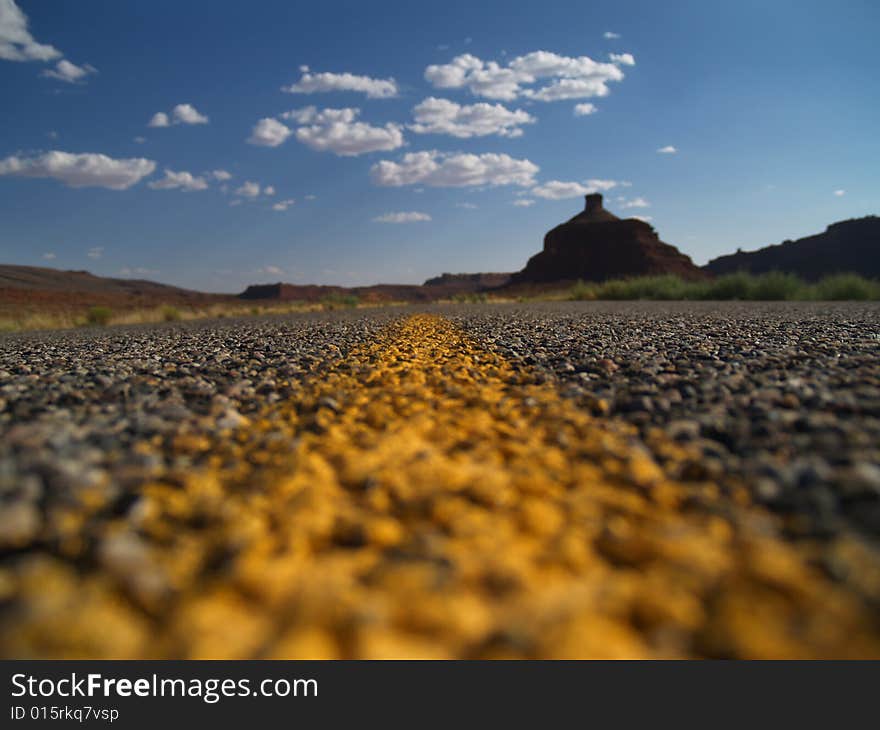 Two Lane Road In Utah