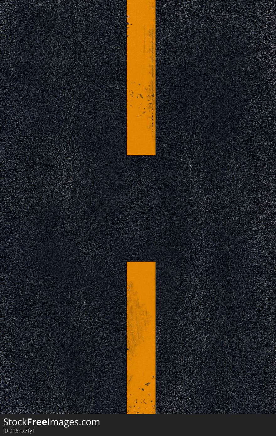 Yellow marking on black asphalt