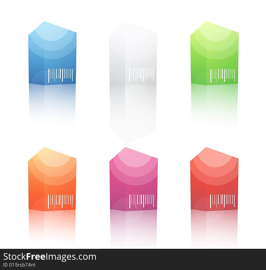 Vector illustration of 3D boxes