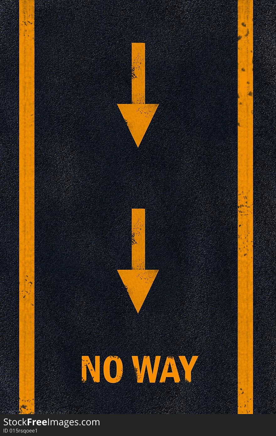 Yellow Marking On Black Asphalt