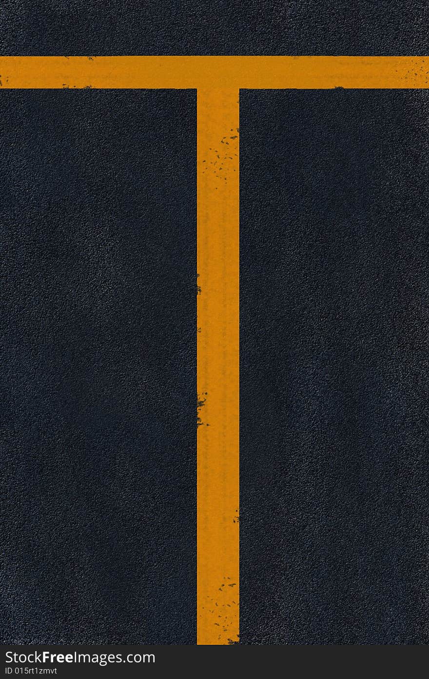 Yellow Marking On Black Asphalt