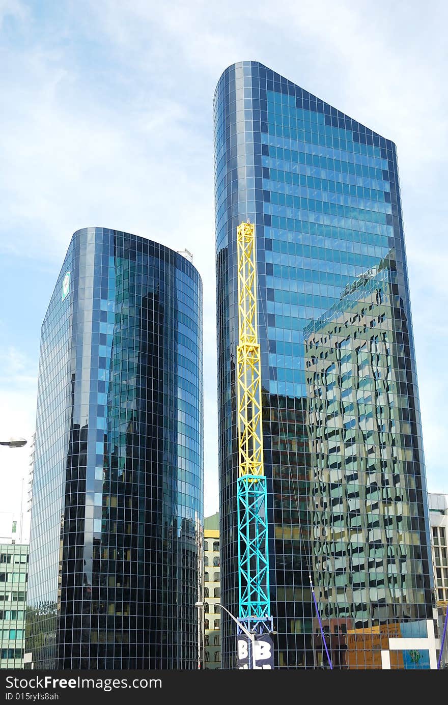 Modern building on a background of blue sky