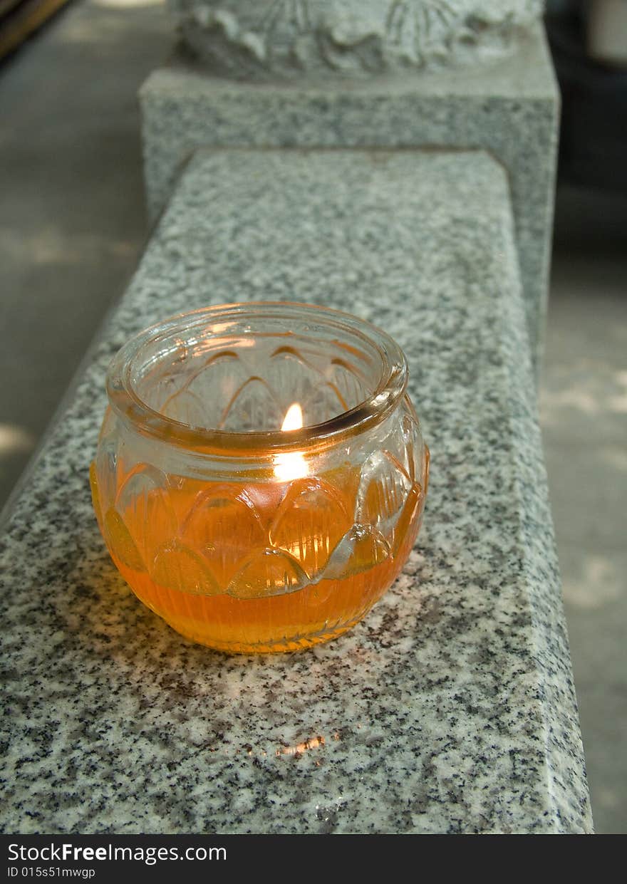 Oblation light in temple,people pray for the health & good luck.It's a custom.