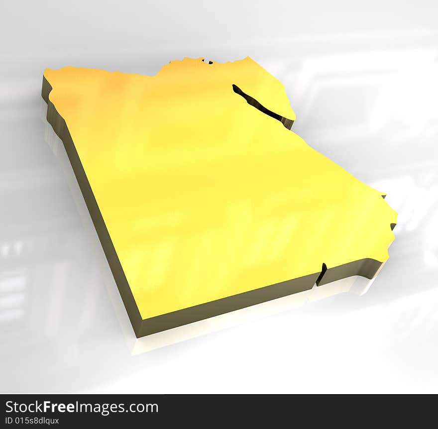 3d made flag map of Egypt. 3d made flag map of Egypt