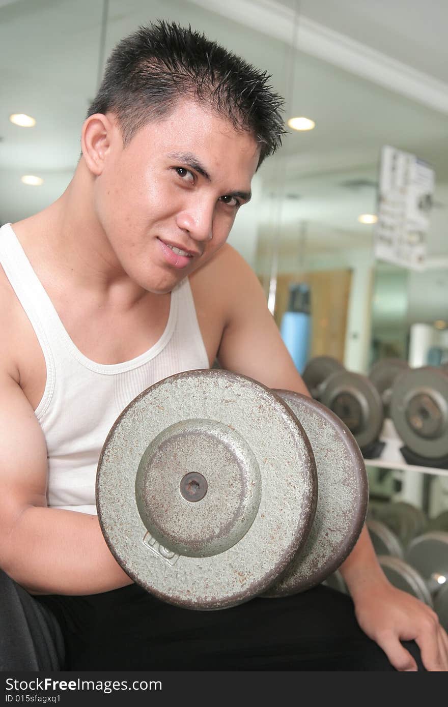 Man Exercising Smiling