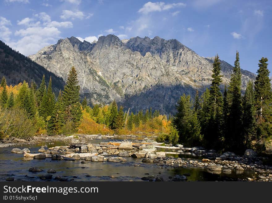 Mountain Stream is the fall showing  autumn colors. Mountain Stream is the fall showing  autumn colors