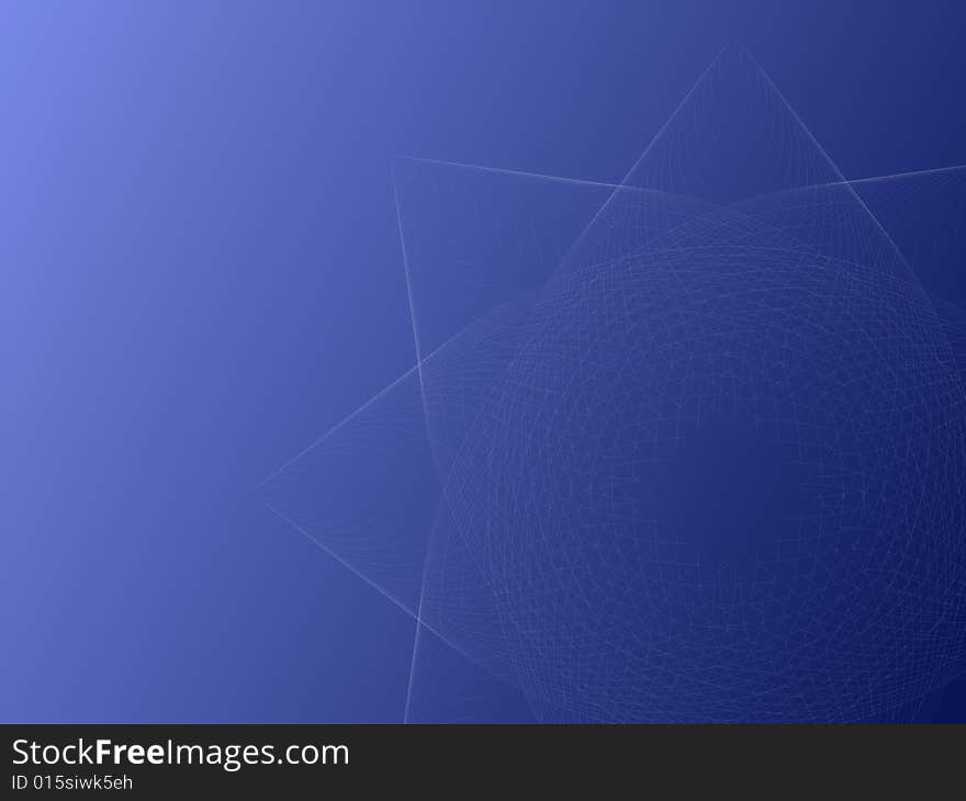 White wire star on blue background