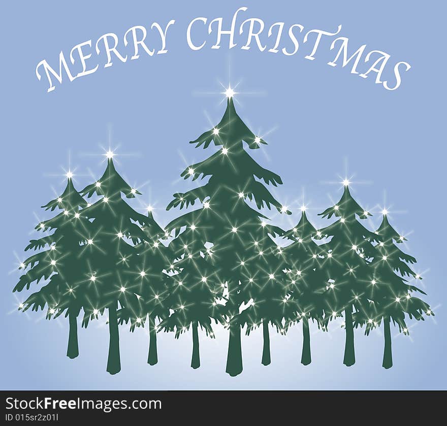 Green Christmas Tree Card