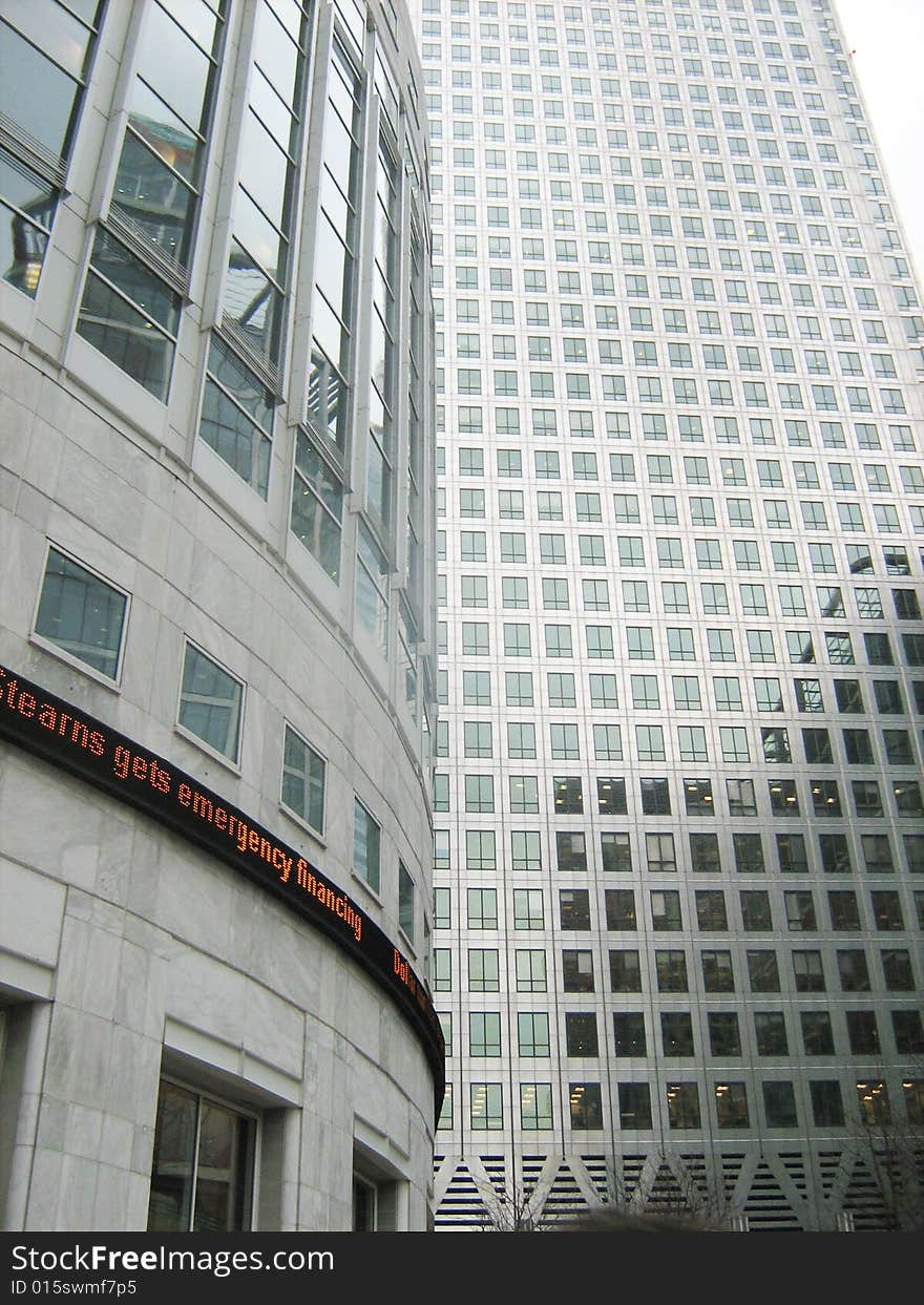 Stock Exchange Information and Building Skyscraper. Stock Exchange Information and Building Skyscraper