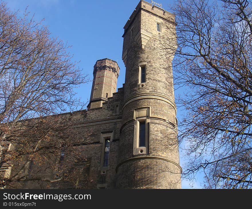 Old Tower of a Castle in the Blue Sky. Old Tower of a Castle in the Blue Sky