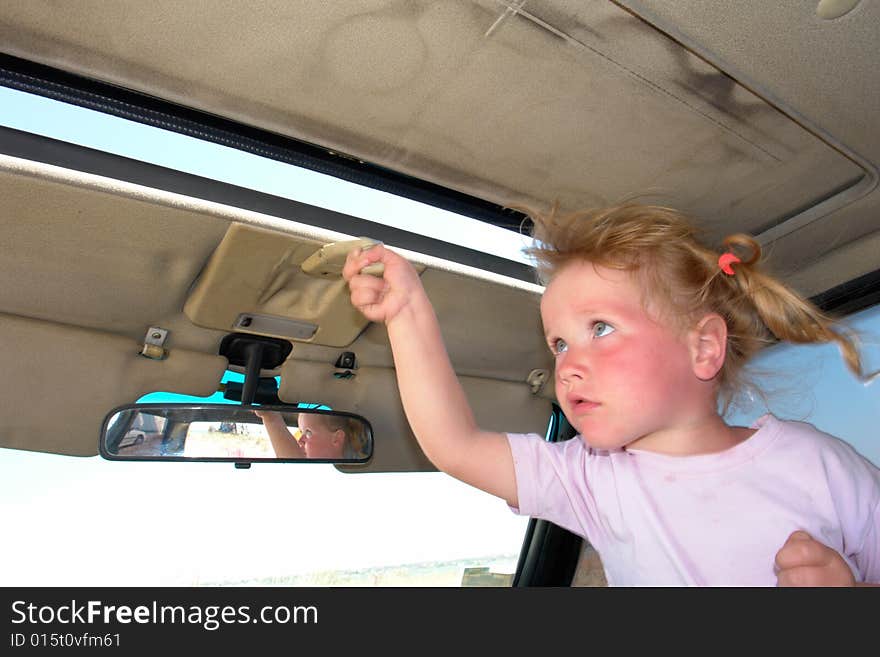 Girl on a background of the car