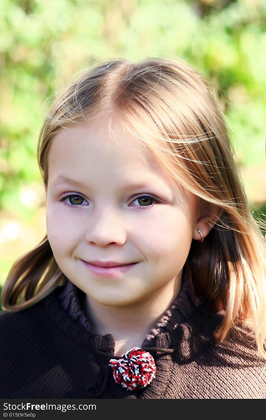 Portrait of blondie smiling girl. Portrait of blondie smiling girl